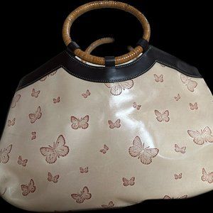 Vintage Maxx NY Leather Butterfly Clutch